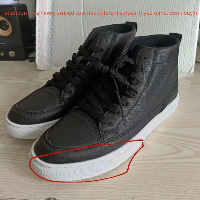 High Quality 2023 Autumn New Mens Casual Shoes Comfortable Retro Leather Man Sneaker Solid Color High-top Outdoor Wear-resistant