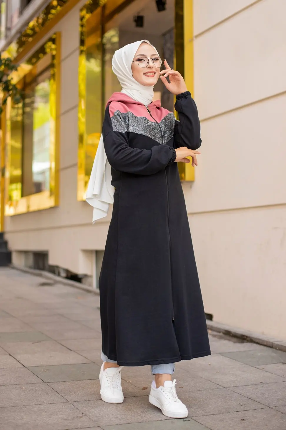 Ferace Black Winter Autumn 2021 Muslim Women Hijab headscarf Islamic Turkey Fas for Women Long Dresses Cardigan Jacket