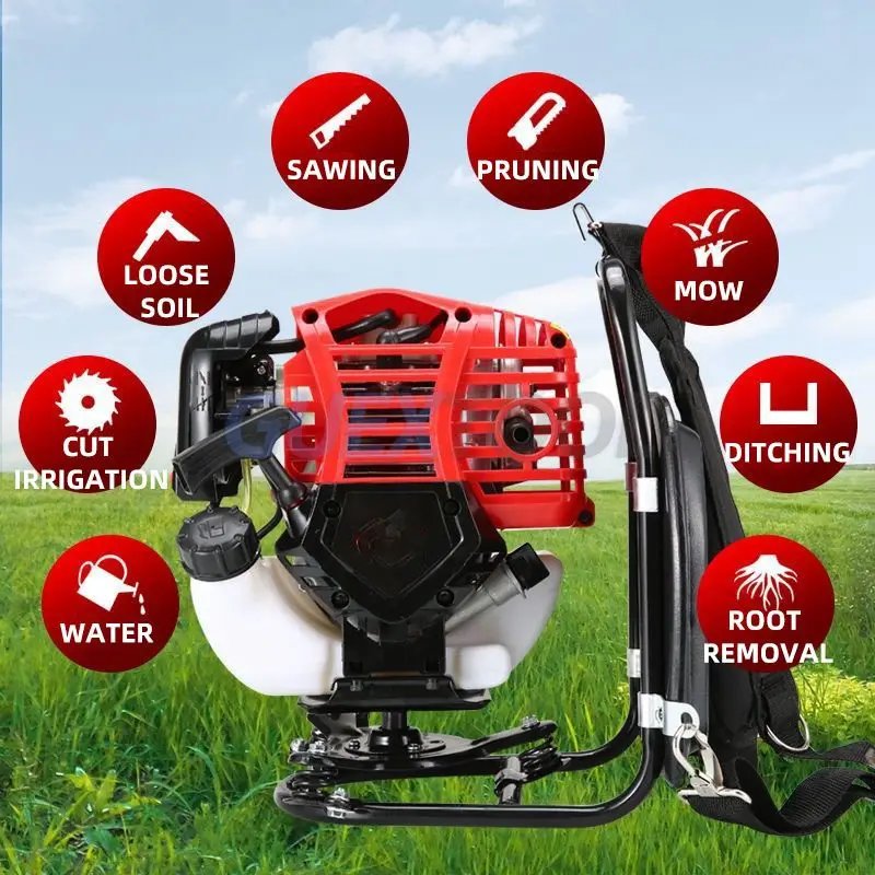 Lawn Mower Four-stroke Knapsack Small Household Multifunctional Gasoline Land Reclamation And Weeding Device