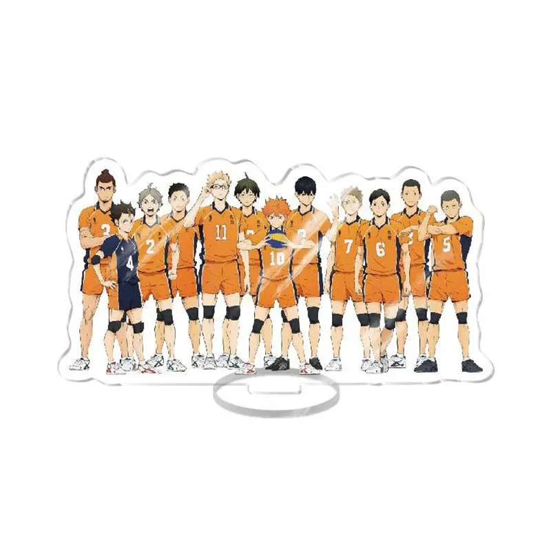 อนิเมะ Haikyuu!! โมเดลฟิกเกอร์ตั้งทำจากอะคริลิคใหม่แผ่นวางบนโต๊ะวอลเล่ย์บอลเด็กชายแอคชั่นเครื่องประดับอะนิเมะกิจกรรมตกแต่งโต๊ะ