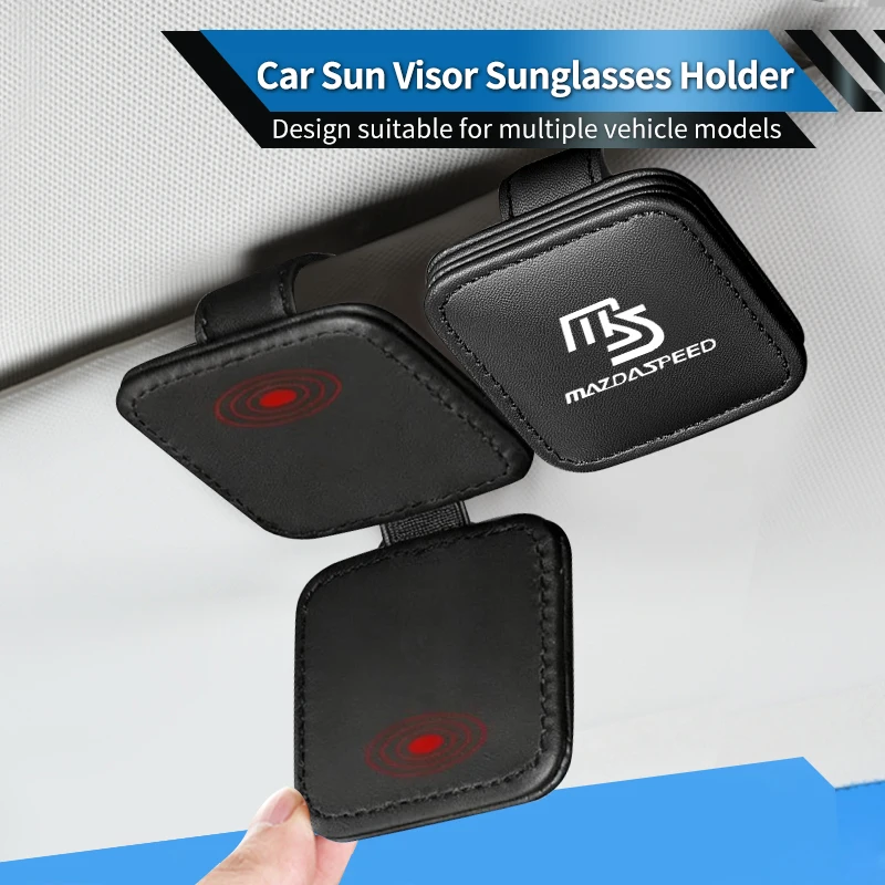 Car Sun Visor Glasses Clip Card Holder Magnetic Ticket Organizer Accessories For Mazda 6 3 CX5 5 2 323 CX7 Demio Atenza Axela