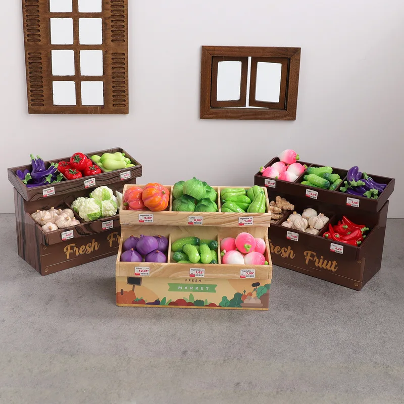 Mini armoire à légumes de Simulation, décoration de maison/supermarché, nourriture Miniature, maison de poupée, petits accessoires, Mod de Simulation de jouet