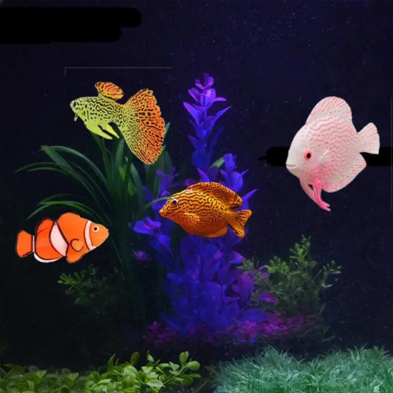 1pc Aquarium Decoration Marine Tropical Fish Tank Landscaping Nightlight Simulating Fake Aquarium Ornaments