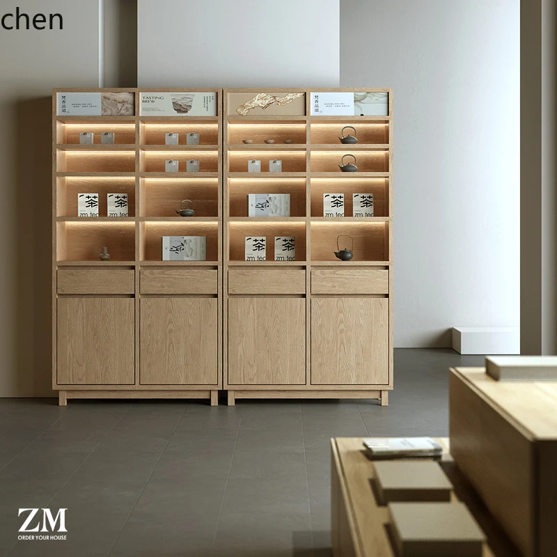 

A1 new Chinese tea room tangerine peel medicinal food cabinet simple Duobao Pavilion product display wall merchandise cabinet