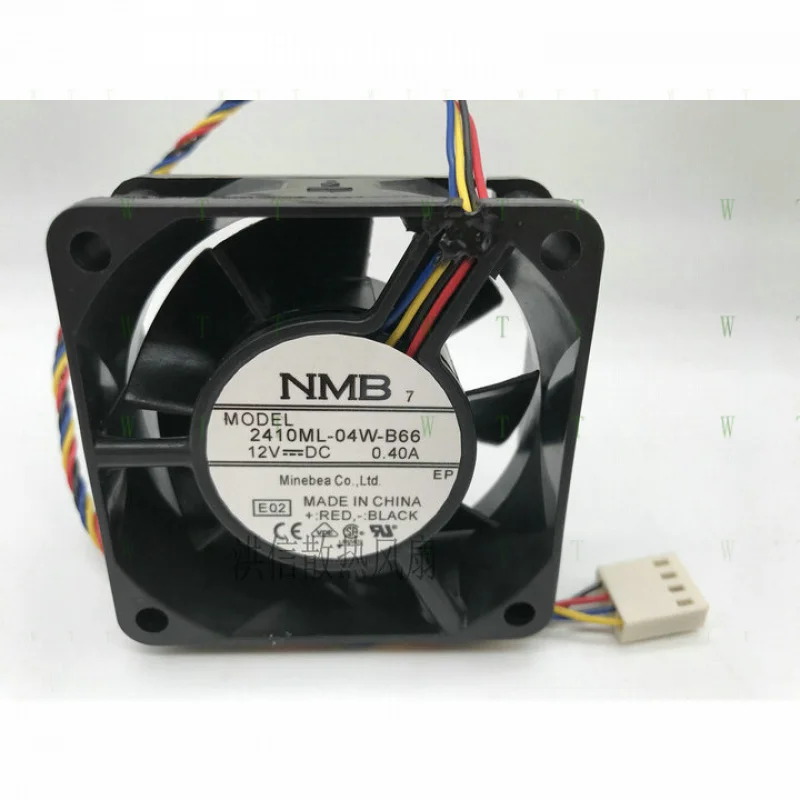 H 1 Pcs for NMB Fan 2410ML-04W-B66 12V 0.40A 6025 6cm 4-Wire Chassis Cooling Fan