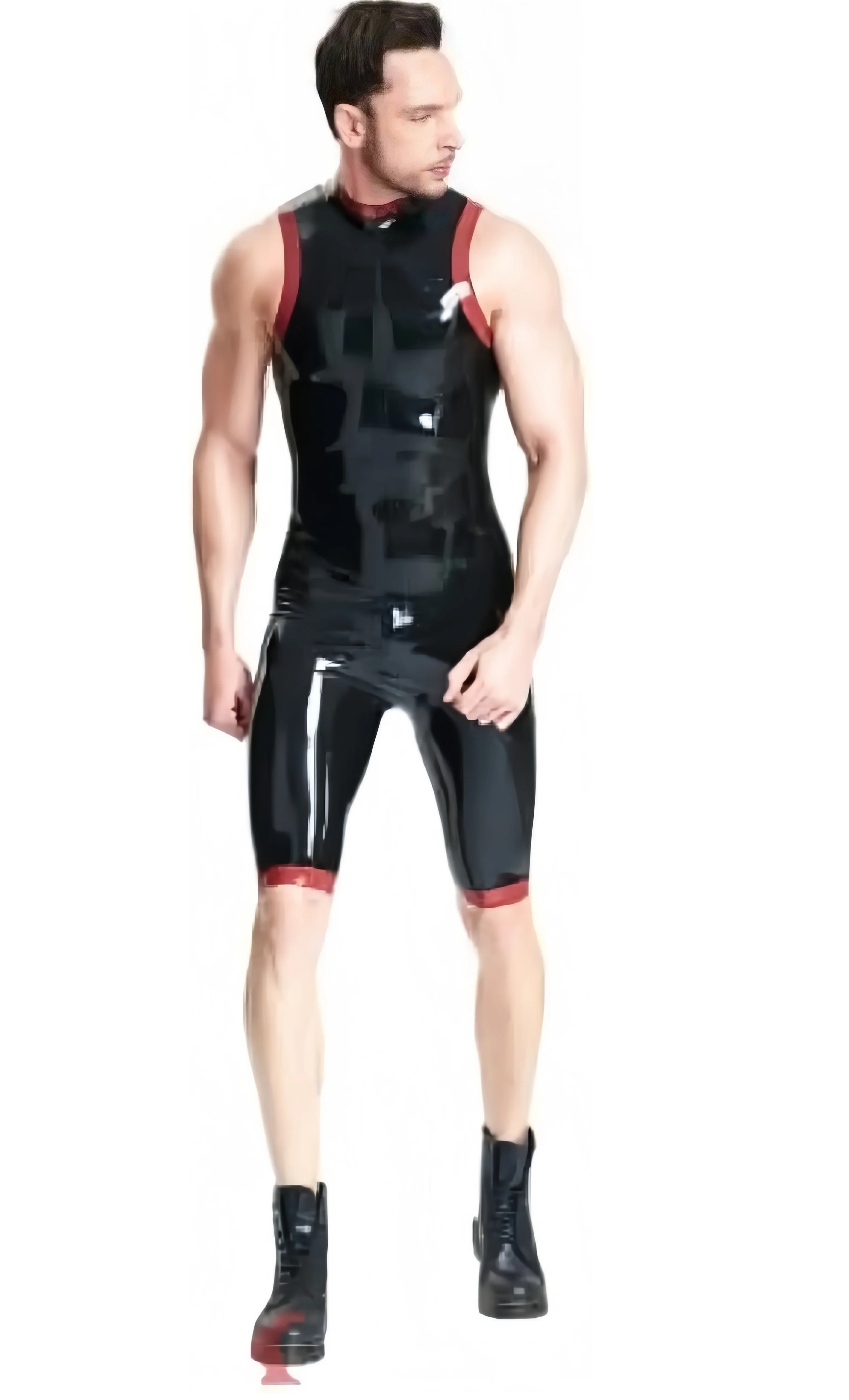 

Men's Sleeveless Surfsuit Latex Catsuit Rubber Suit Back Zipper