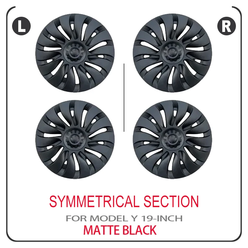2020-2024 Voor Tesla Model Y 19Inch Wiel Wieldop Vervanging 4 Stuks Naafdop Rechts & Links Wieldop volledige Velg Cover Accessoires