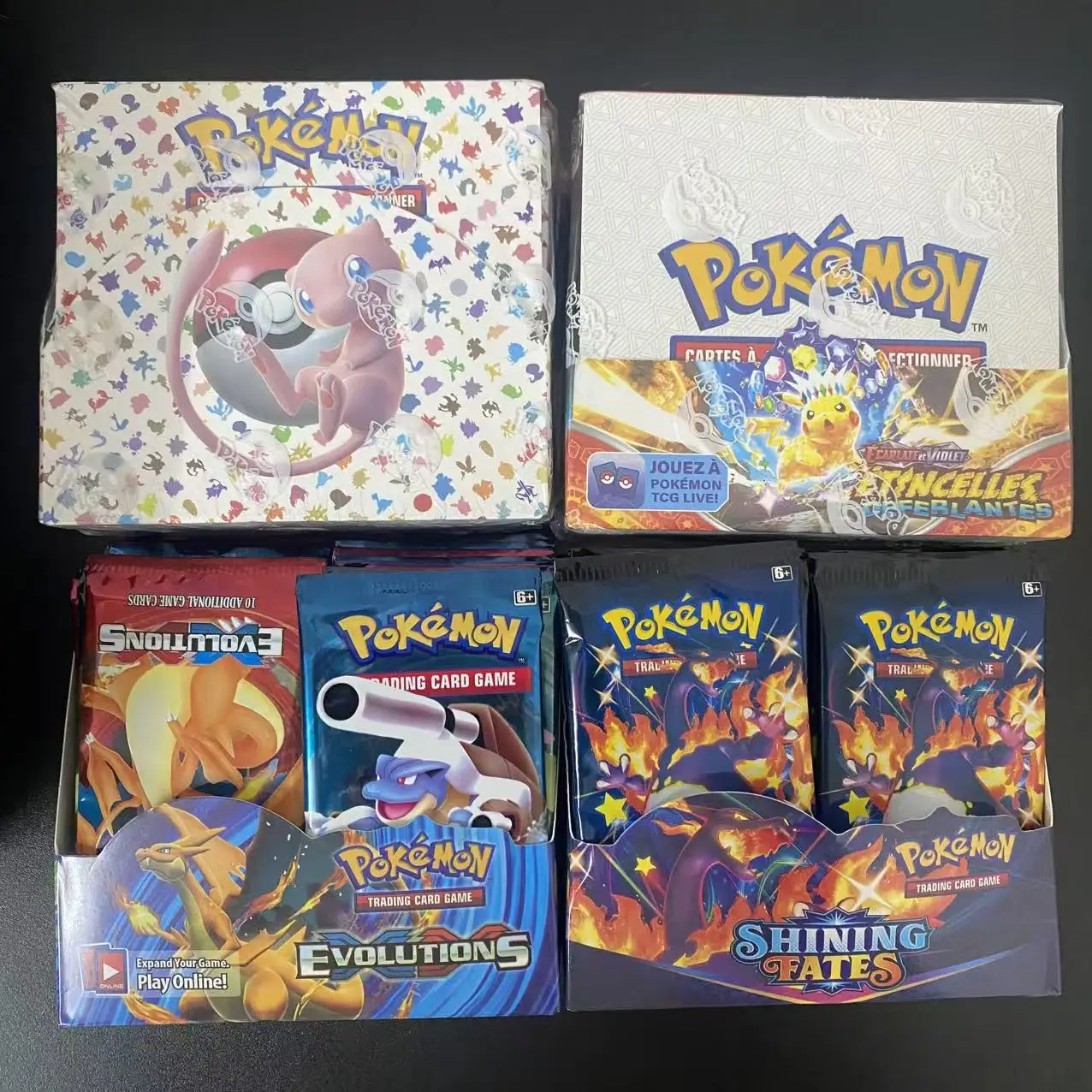 Offre Spéciale : 360 Cartes Pokémon Version Française et Anglaise - 151 Aventures Ensemble Flammes et Ténèbres Enflammées - Cartes à Collectionner Booster