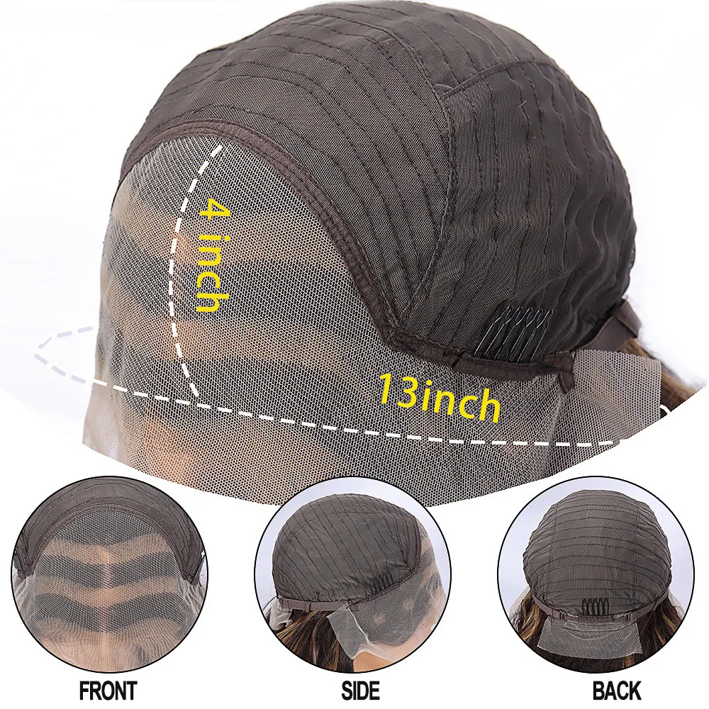 Evidenziare P4/27 13x4 onda del corpo HD trasparente parrucche anteriori in pizzo capelli sintetici Ombre miele biondo onda del corpo parrucche frontali in pizzo