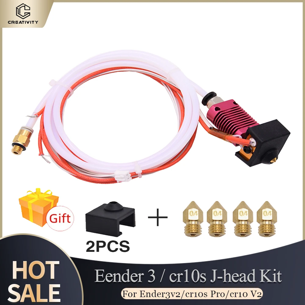 Kit creativo ender 3 cr10s j-head, bloque de calor de aluminio, termistor calentador Hotend, boquillas de 0,4mm para Ender3v2/cr10s Pro/cr10 V2