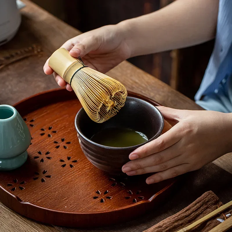 Service à thé japonais, fouet Matcha (Chasen), cuillère et cuillère à thé (Chashaku), accessoires en bambou