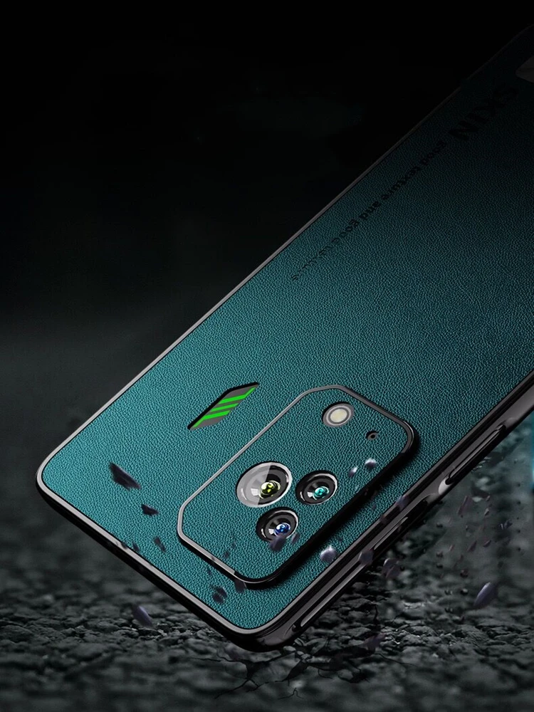 For Black Shark 5 Pro Case Stylish Leather Cover For Xiaomi Black Shark 5 RS Case Luxury PU Soft Silicone Gaming Cooling Shell