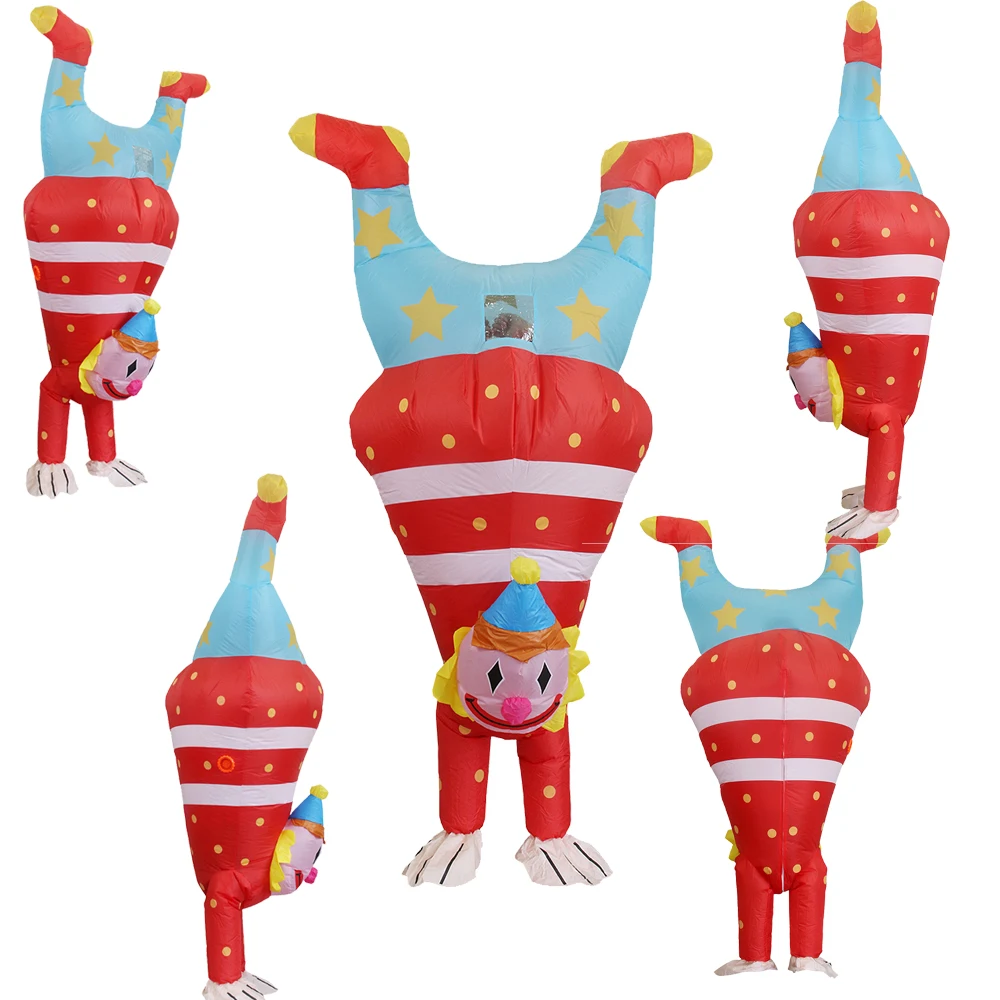 Aufblasbare umgekehrte Clown-Cosplay-Kostüme im Zirkus-Stil, aufblasbar, Halloween, Weihnachten, Karneval, Thema, Party, Requisiten, Geschenk