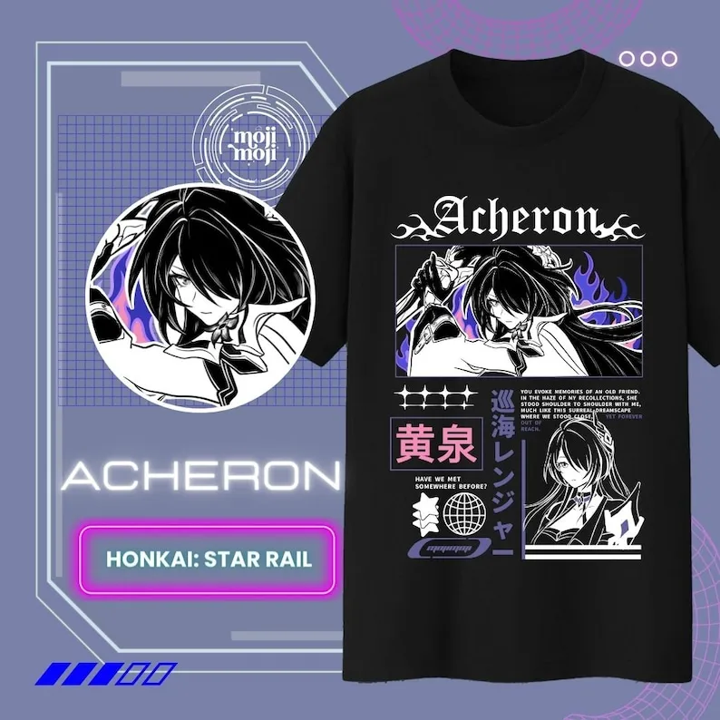 Acheron Honkai Star Rail Shirt, FRONT ONLY PRINT