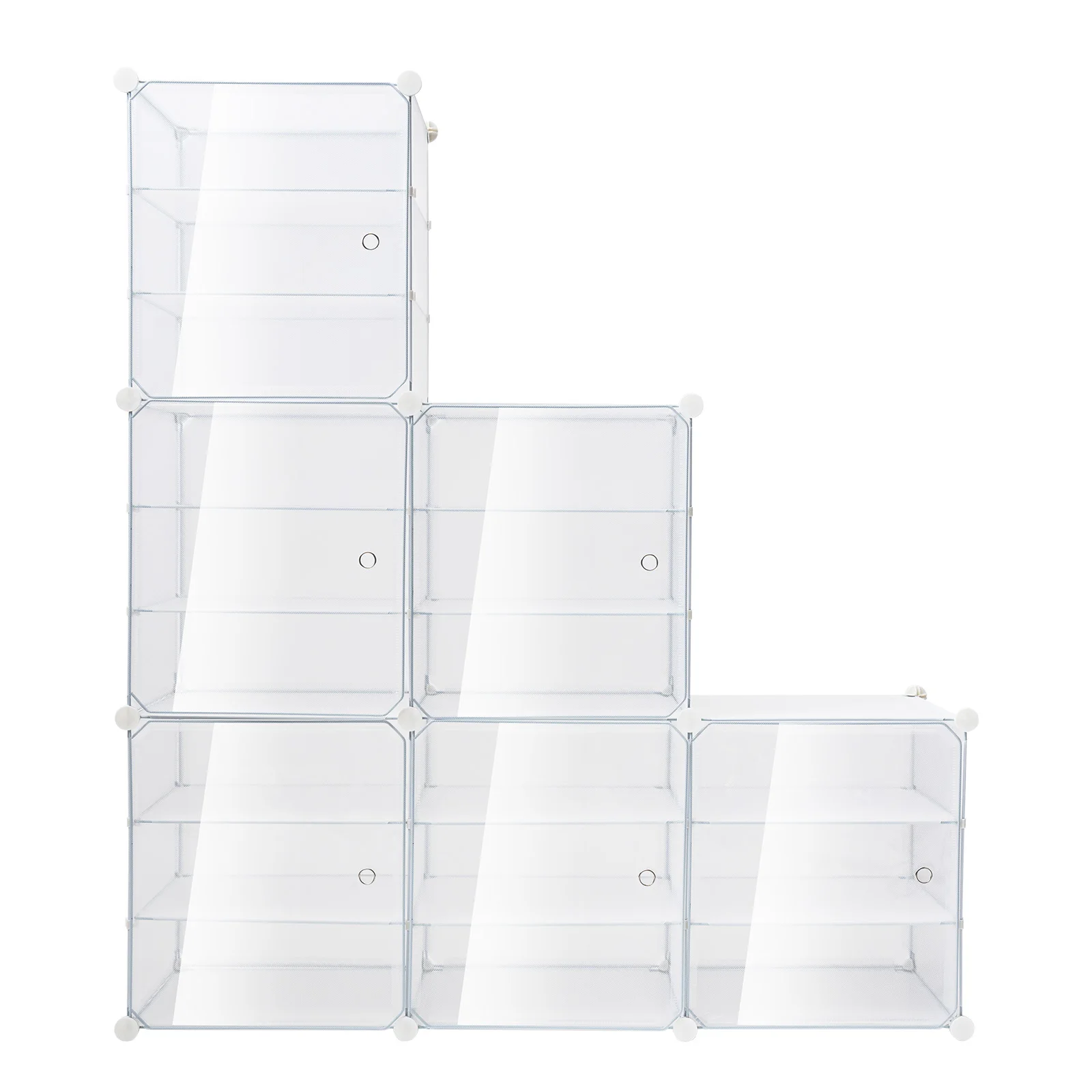 

Portable Shoe Rack Organizer w/ Door,72 Pairs Shoe Storage Modular Cabinet,Stackable Detachable DIY Storage Rack (3 * 12-Tiers)