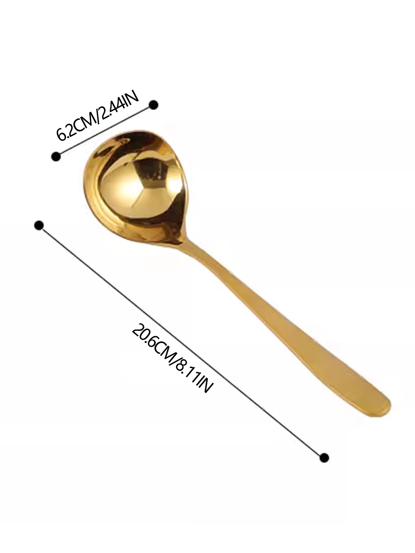 Fotografia 7: Colher de aço inoxidável 304, 6 peças/1 peça, 8.11 polegadas (cerca de 20.6cm), colher de sopa, arroz, alça longa, conjunto de utensílios de cozinha