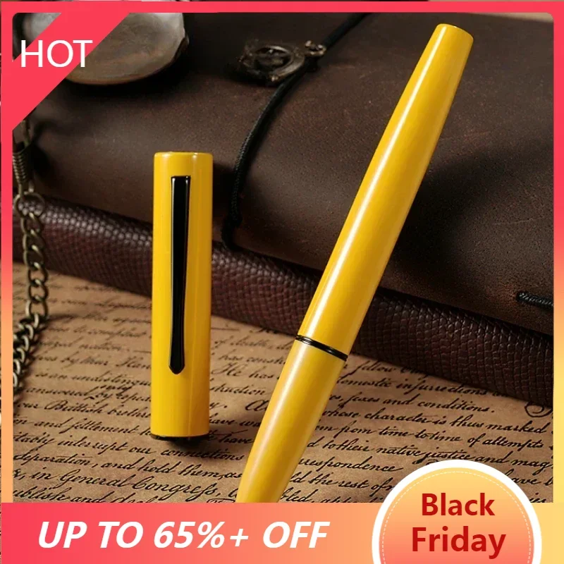 Hongdian C1 Fountain Pen Dark Point Extra Fine EF/F/Bent Nib, Authentic Quality Yellow Colors Pens,office Student for Writing