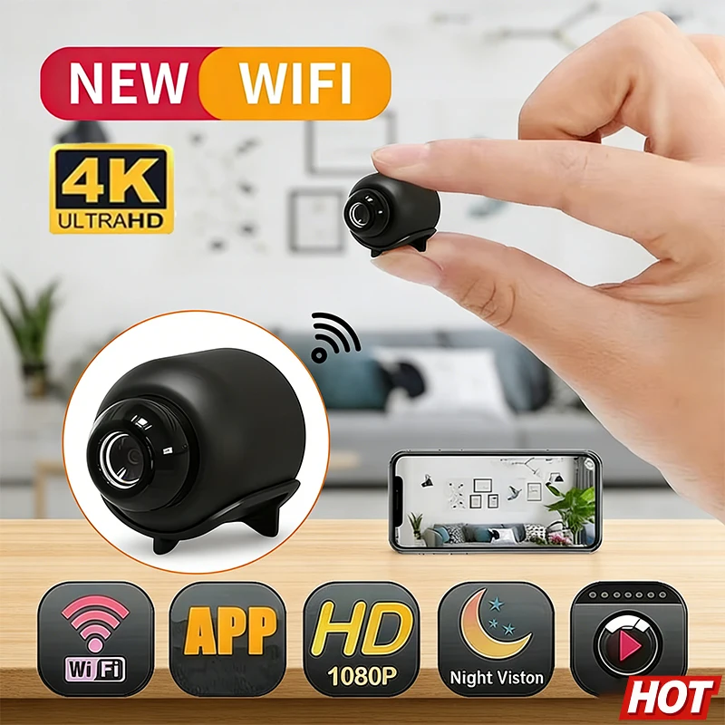 

Мини-камера 1080P, беспроводная видеокамера видеонаблюдения, видеокамера ночного видения с обнаружением движения, мини-камера, монитор умного дома, новинка