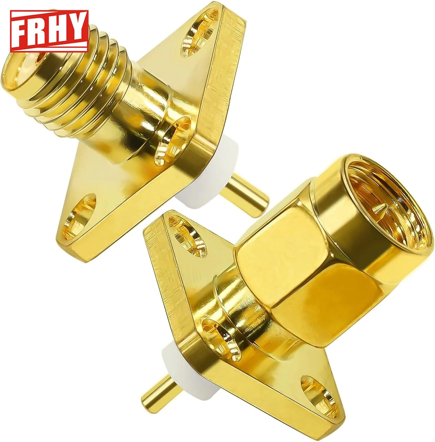 

10PCS SMA Female Jack RFCoax Connector Panel Mount Flange Solder Type Plated Copper for High Performance Signal Transmission