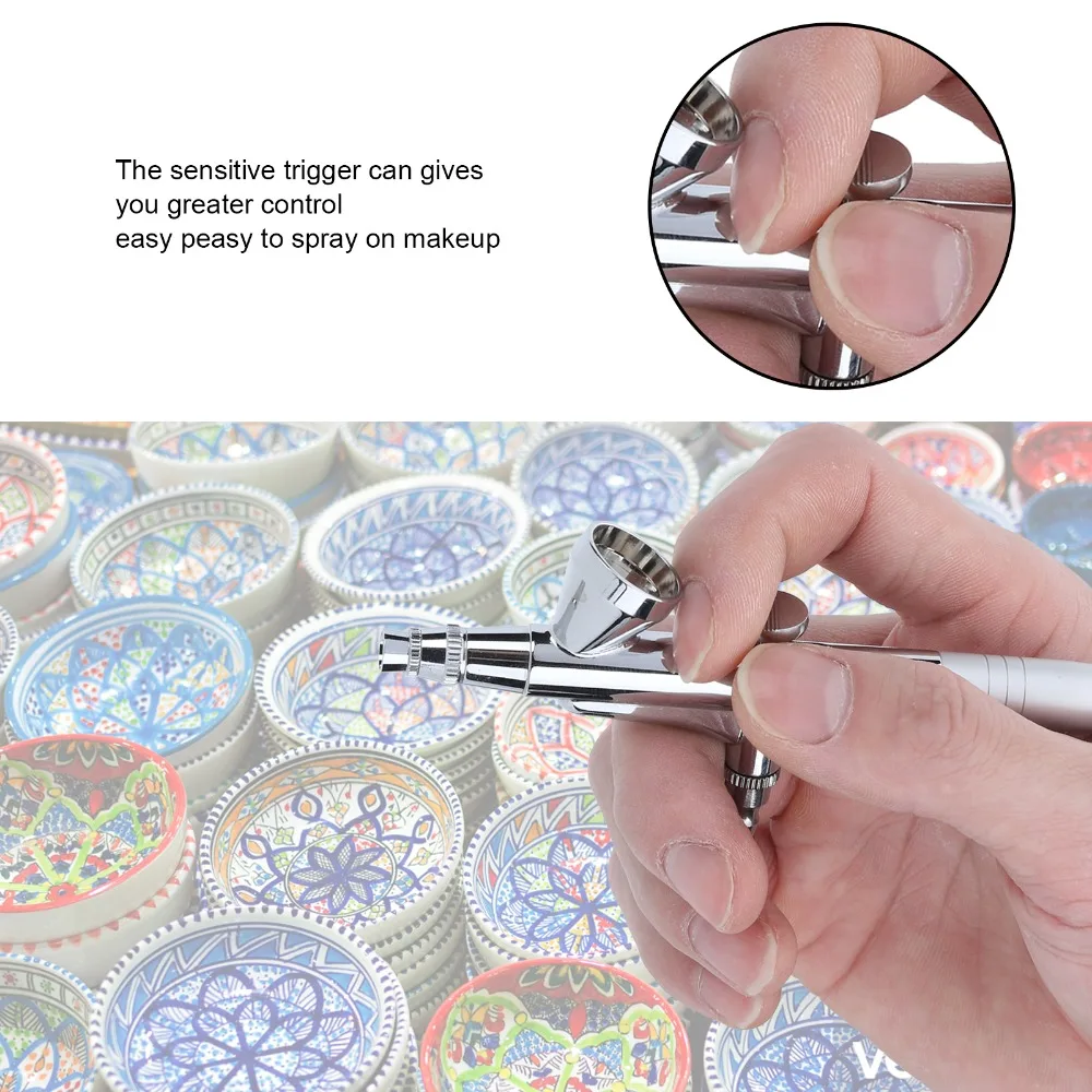 Gravity Feed Airbrush Sprayer Precision Smooth Airbrush Tool Light Weight Handheld Painting Airbrush Cosmetic Color Blending