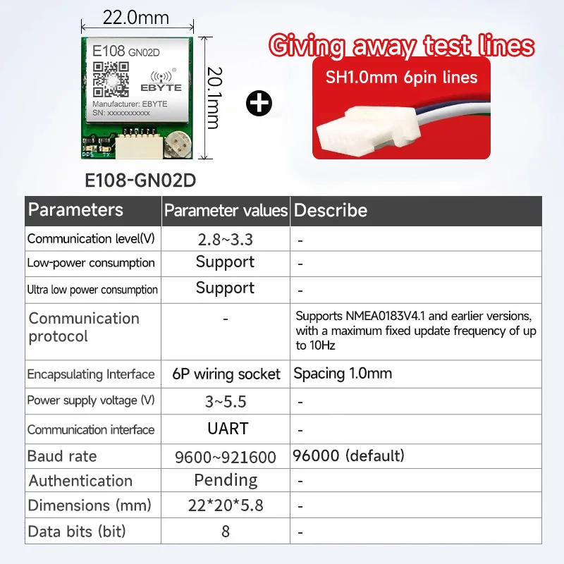 GPS Module BDS GPS GLONASS Tracker NMEA0183 Compatible Multi-mode Satellite Positioning and Navigation CDSENT E108-GN02S