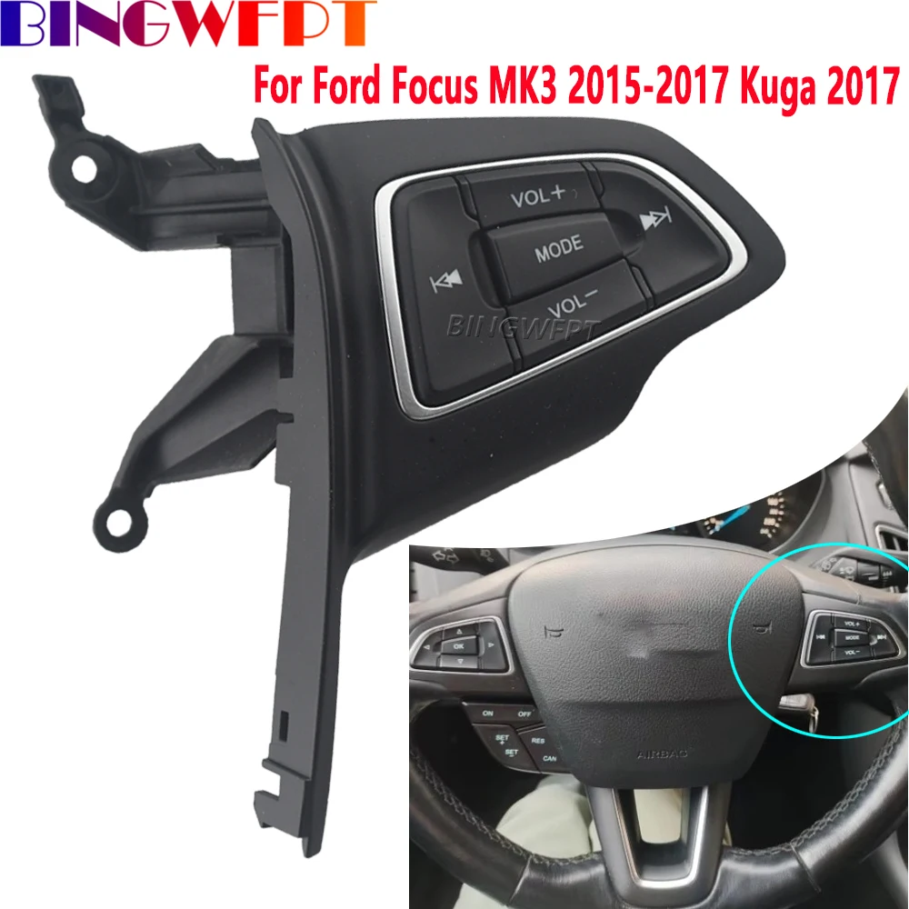 Right Side Volume Music Control Switch For Ford Focus MK3 2015 2016 2017 For Kuga 2017 Multifunctional Steering Wheel Button - view 2