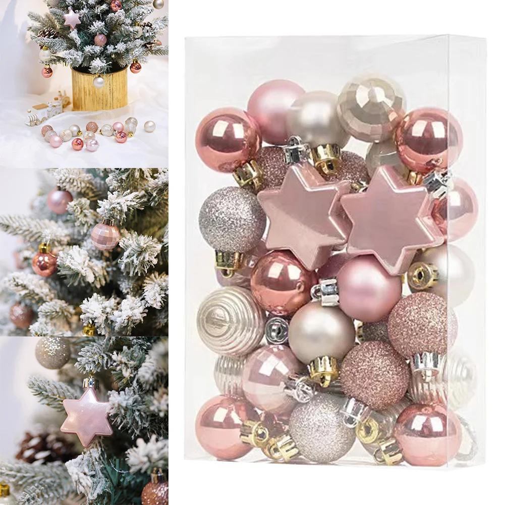 Kerstdisplays Kerstballen met een diameter van 3 cm Vakantiedecoratie Decoratieve ballen met een diameter van 3 cm Elegant design Kunststof