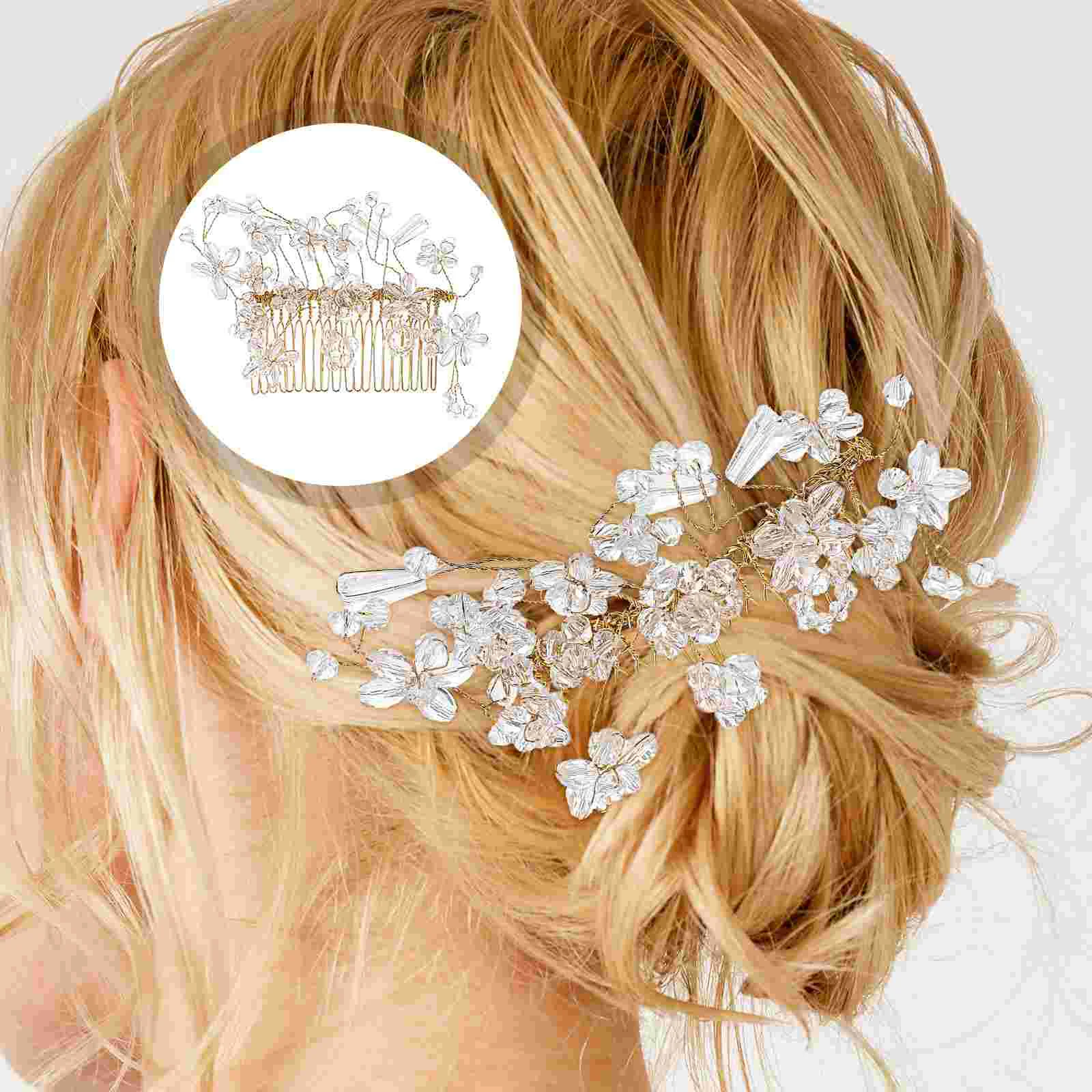 Hair Comb Accessories Bride Hairpiece Wedding Headpiece Prom Combs for Plastic Flower Girl Headpieces Bridesmaid Miss