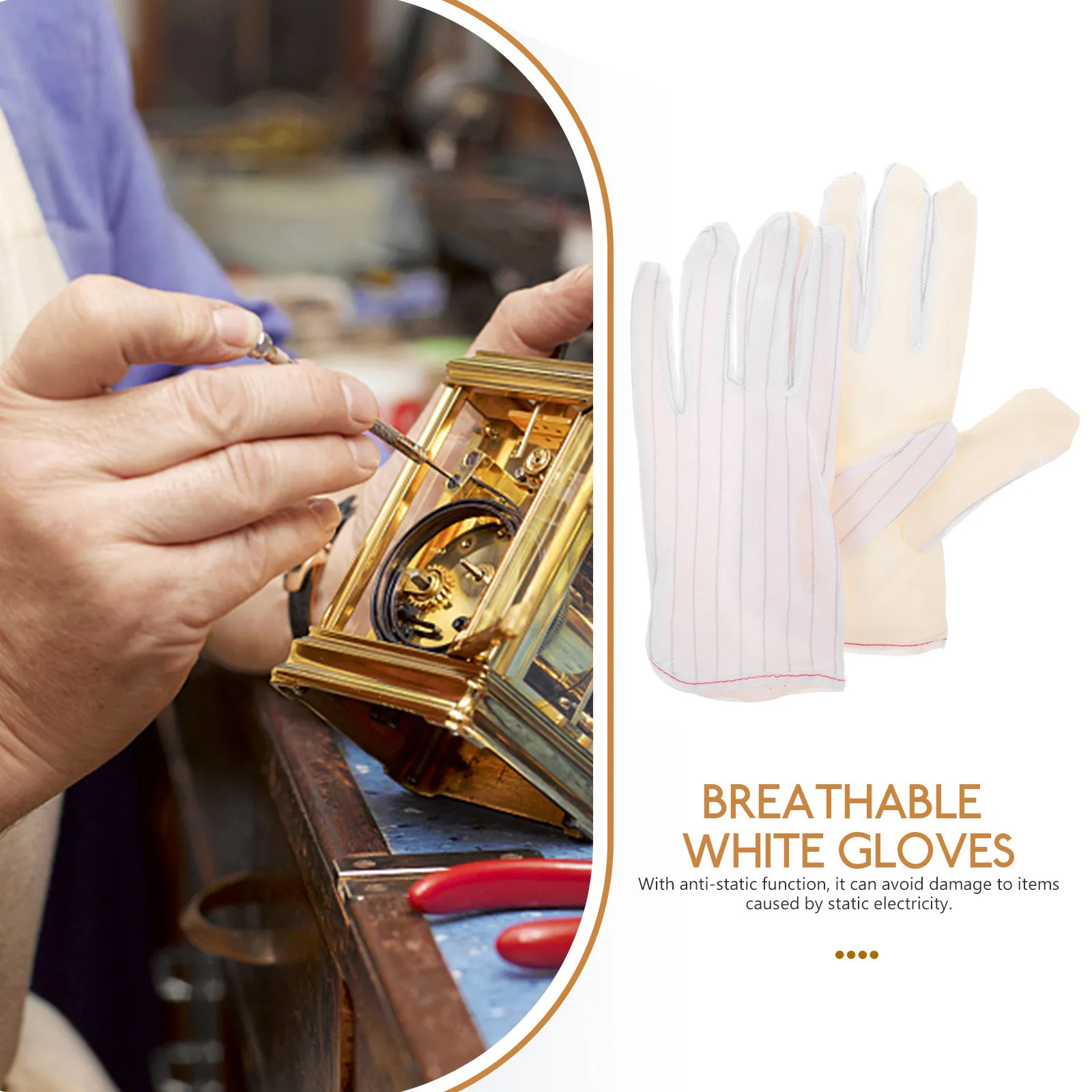 

10pcs Anti-Static Gloves Multipurpose For Jewelry Inspection Watch Repair Dust-Free Thickened Work Gloves Hand Protection For
