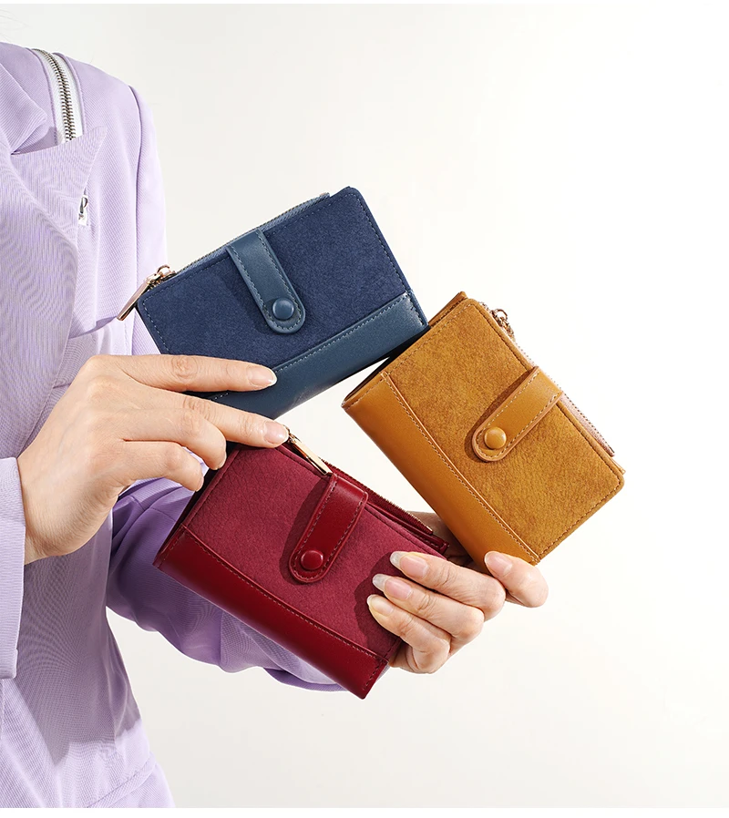 Neue Damen-Geldbörse, hochwertiger Kartenhalter mit Reißverschluss, weibliche Geldbörse, Fotohalter, Münzfach, einfache Geldklammern für Mädchen – Detail 16