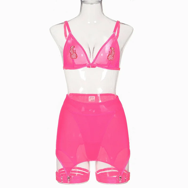 المصنع مباشرة Delivery2025New نمط شبكة مريحة مثير شير المنخفضة قطع كأس مثلث مجموعة الملابس الداخلية مع أربع قطع