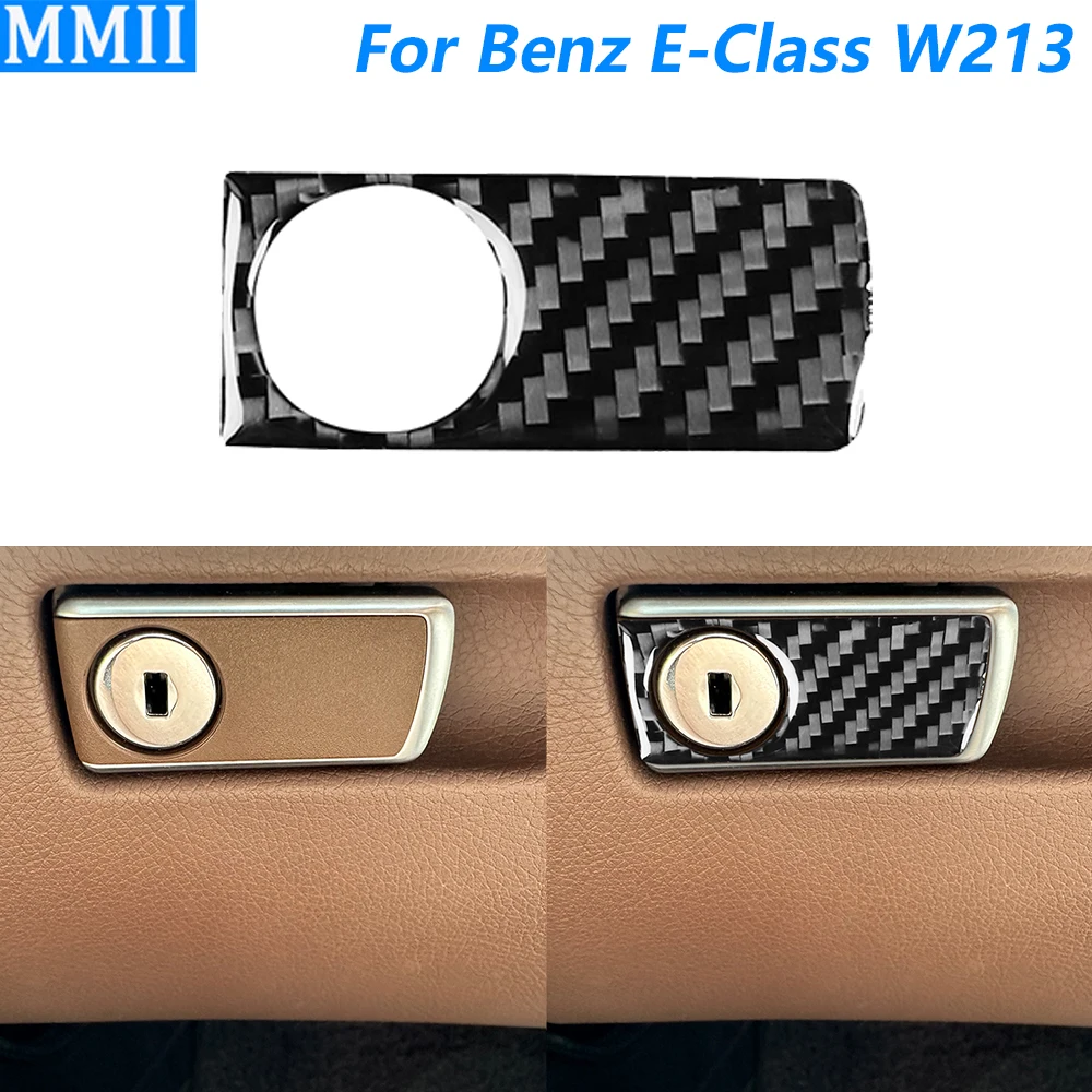 

Для Mercedes-Benz E-Class W213 2016-2022 углеродное волокно второй пилот бардачок для хранения ручек панель отделка крышка автомобильные аксессуары наклейка