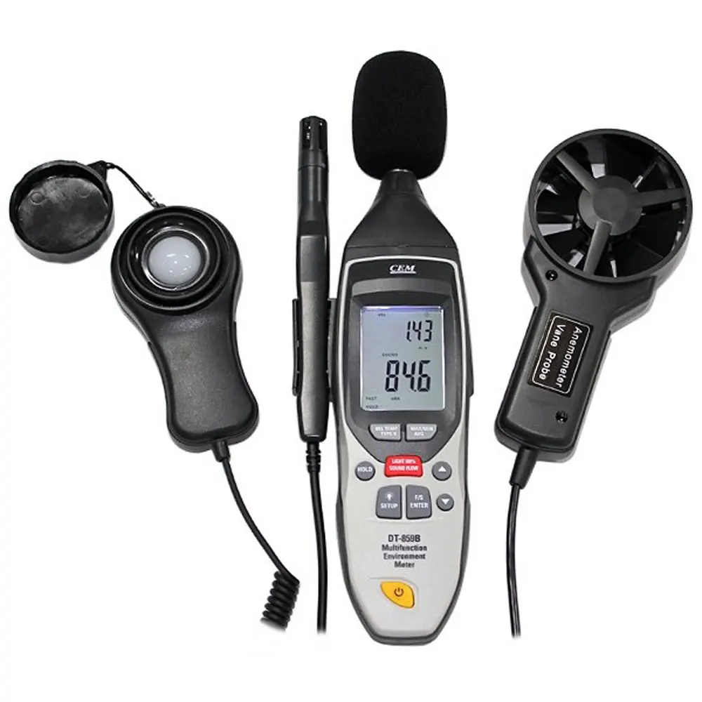 CEM DT-859B 5-in-1 digital Multifunction Environment Meter (70mm Vane) with PC interface software