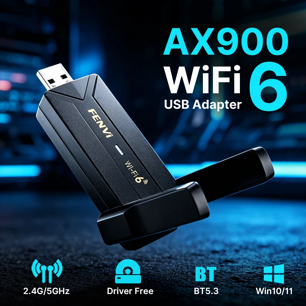 Adaptador USB WiF 6 AX900 Bluetooth 5.3 RTL8851BU Dual Band 2.4G/5Ghz Placa de Rede Windows 10/11
