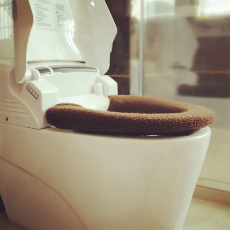universal thickened warm toilet seat cover - large square potty pad, kid-specific, soft non-slip practical toilet cushion.