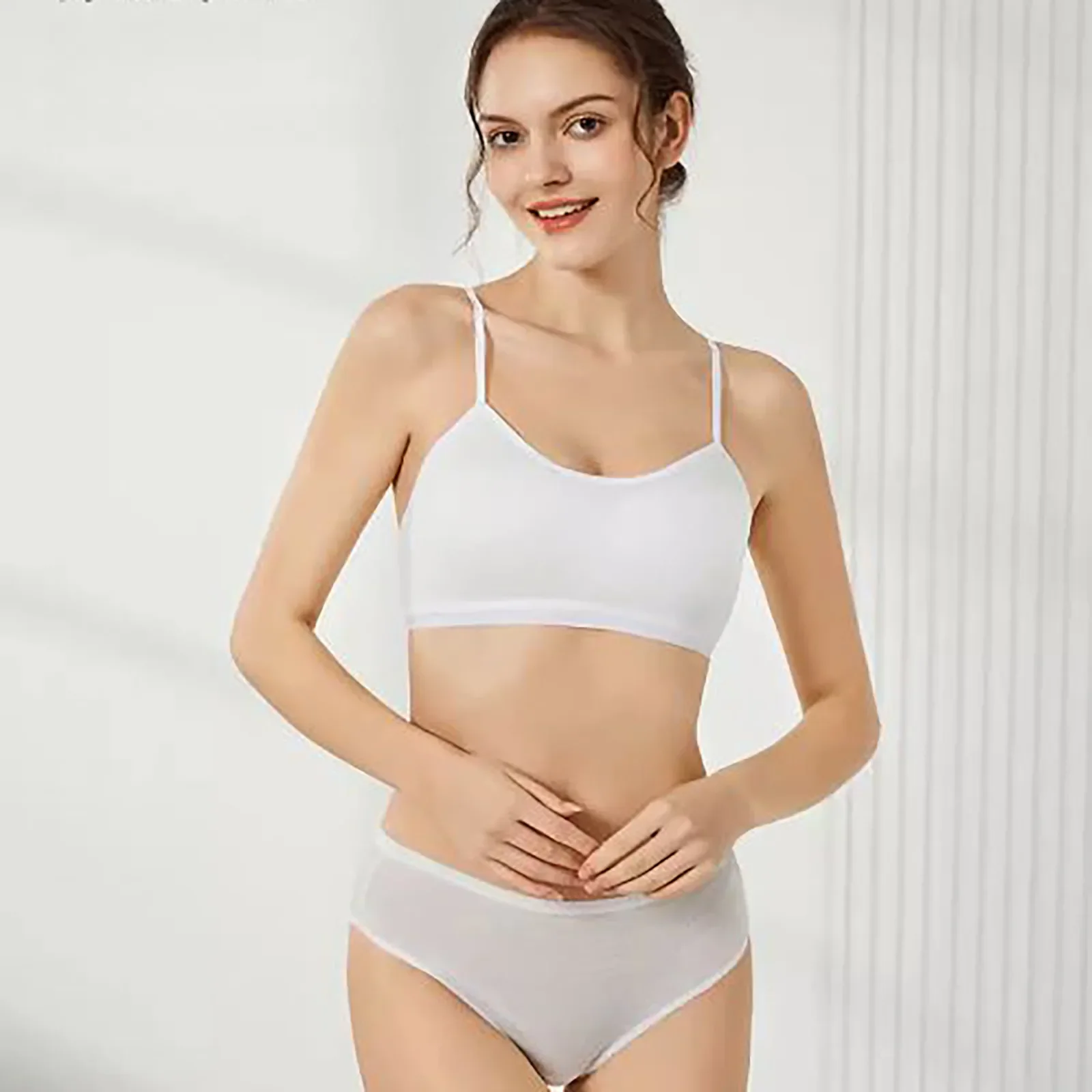 Women Disposable Bra Underwear Set, Disposable Throw Away Underwear for Travel Camping Hotel Daily Use
