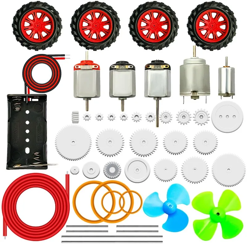 Electric DC TT Motors Kit Plastic Gears with Mini RC Motor 1.5-3V 15000RPM Electronic Wire Shaft Propeller for DIY Toys Projects
