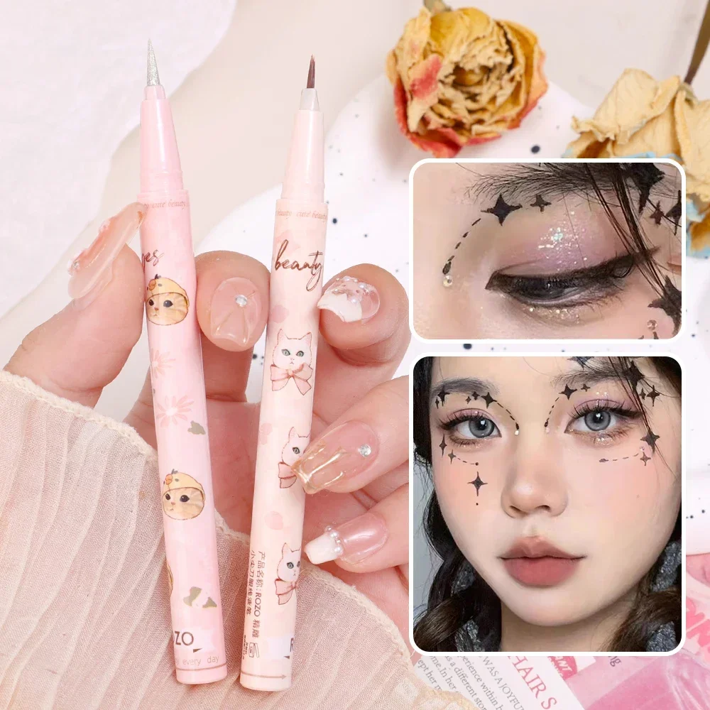 Diamentowy brokatowy eyeliner w płynie cień do powiek ołówek wodoodporny trwały gładki, nie kwitnący eyeliner oczy uroda Party narzędzia do makijażu