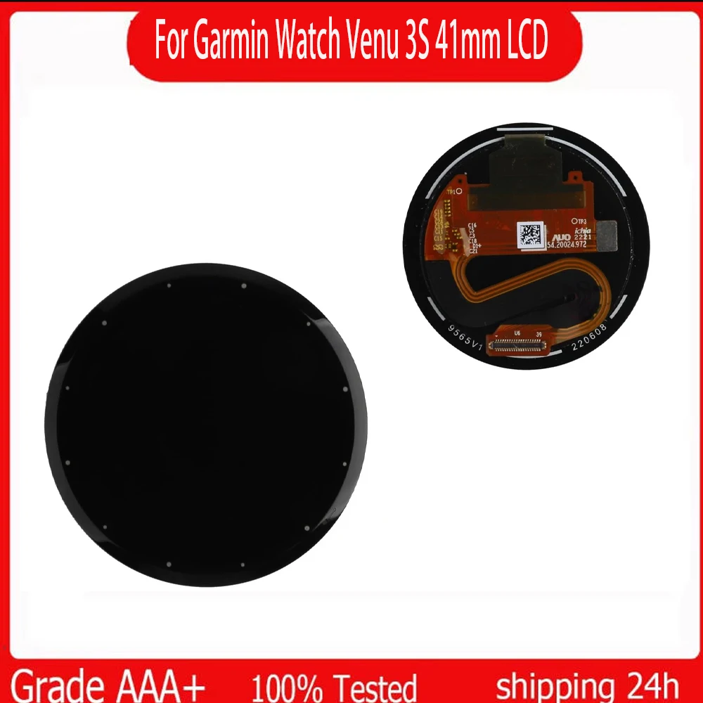 Tela LCD para Garmin VENU 3S 41mm, Tela de Substituição para Smartwatch Garmin VENU 3S sem Capa de Moldura