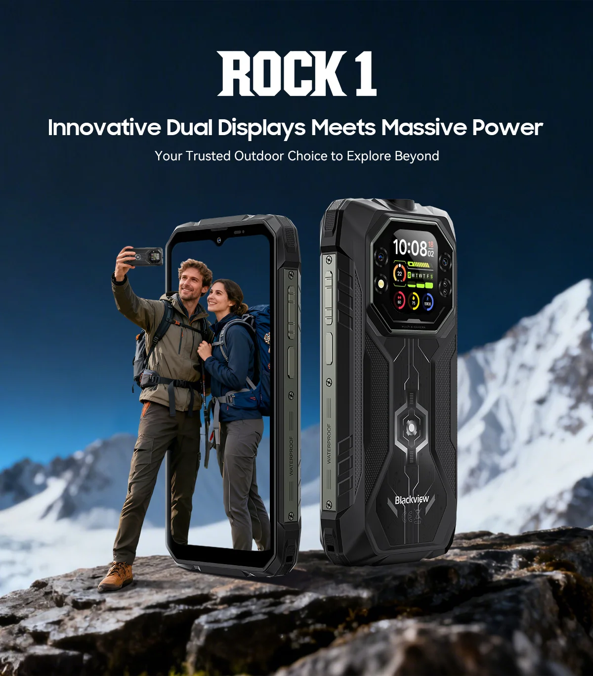 Blackview ROCK 1 AI Rugged Smartphone 6.56-inch 90Hz Display 256GB MediaTek Helio G81 4G Android 16 NFC Torch 15000mAh/33W