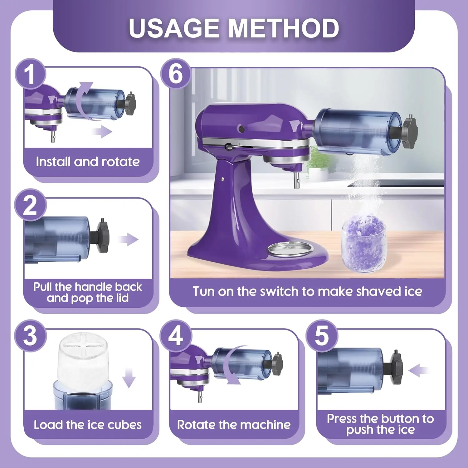 Shaved Ice Attachment for Kitchenaid Stand Mixer,Snow Cone Machine
