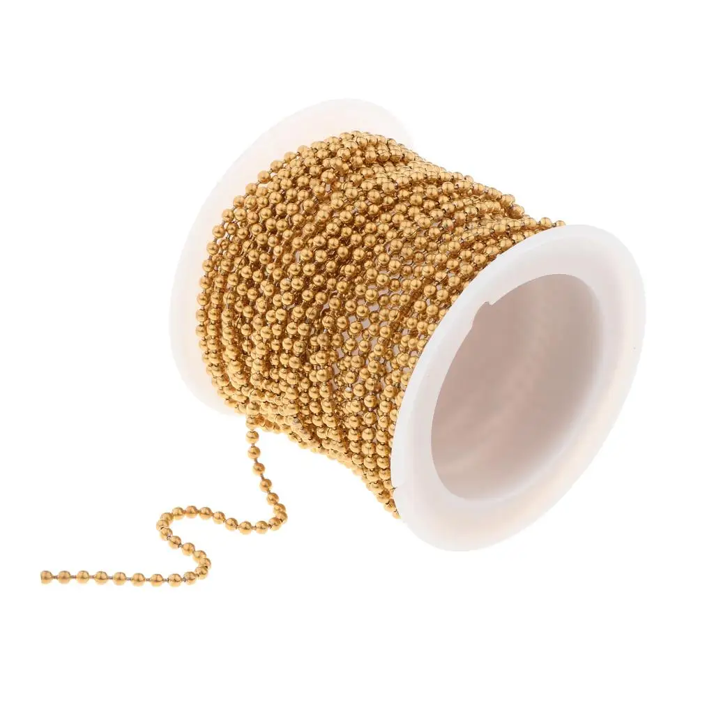 Stainless Steel Ball Chain for Jewelry Making Strong Metal Wire Bulk Chain Roll for Necklace Bracelet DIY Accessories