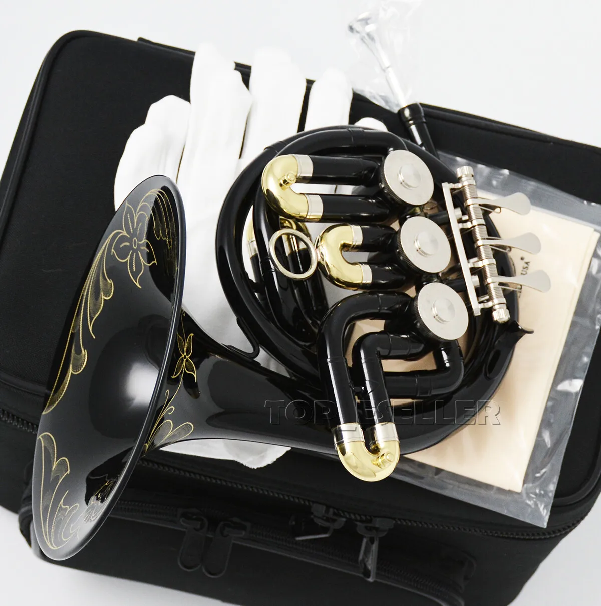 

Высококачественный мини-французский рожок, черный лакированный карманный рожок Bb 2025г