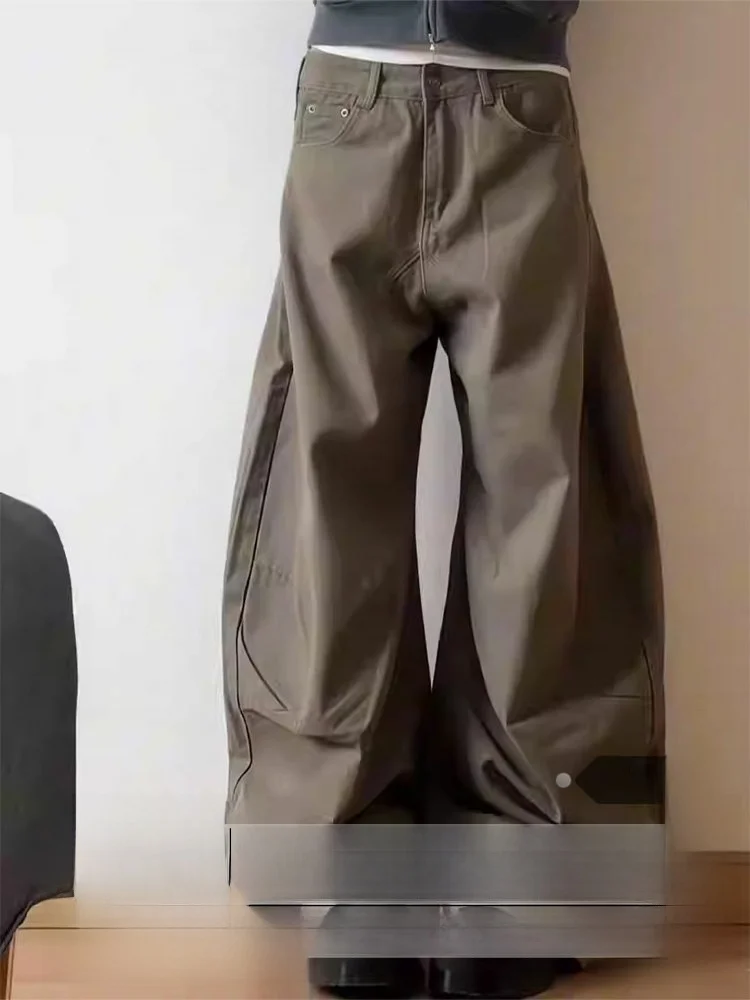 

Джинсы женские с высокой талией и широкими штанинами, осенне-зимние, свободного прямого кроя, дизайнерские, в стиле ретро, с эффектом стройности, модель Blade Ape