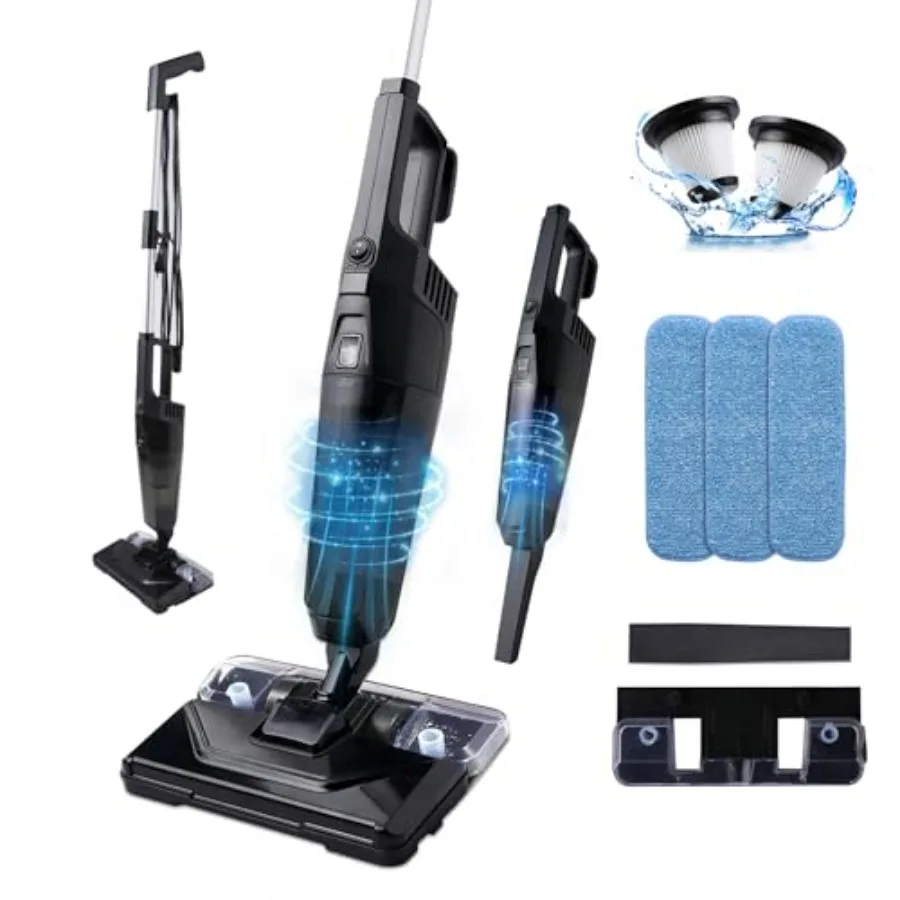 

Lightweight Vacuum Cleaners for Home Unique Vacuum and Mop Combo - 3 Dust Filters/Microfiber Pads Corded Stick Vacuums and Elec
