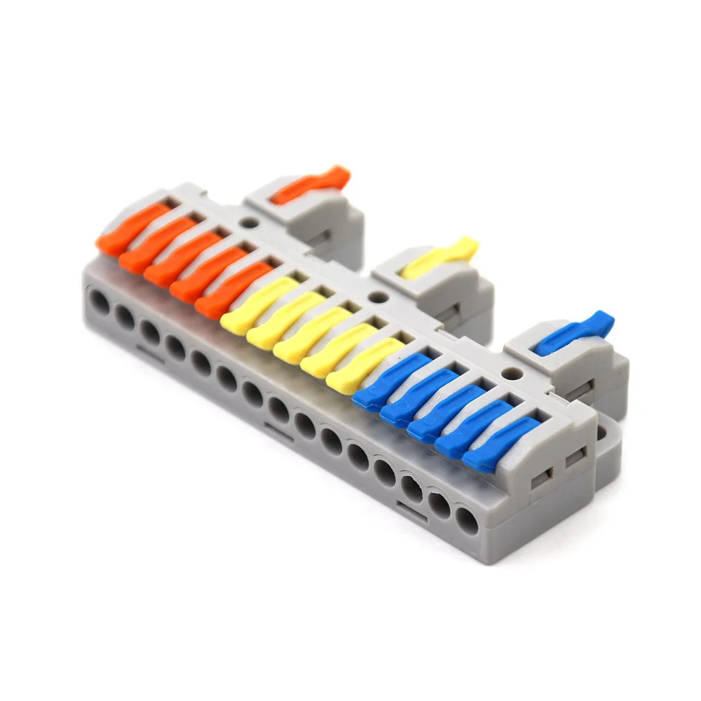 1PC Wire Connector Electric Universal Quick Conductor Splitter Push-in LED Cable Terminal Blocks Mountable Rail Junction Box