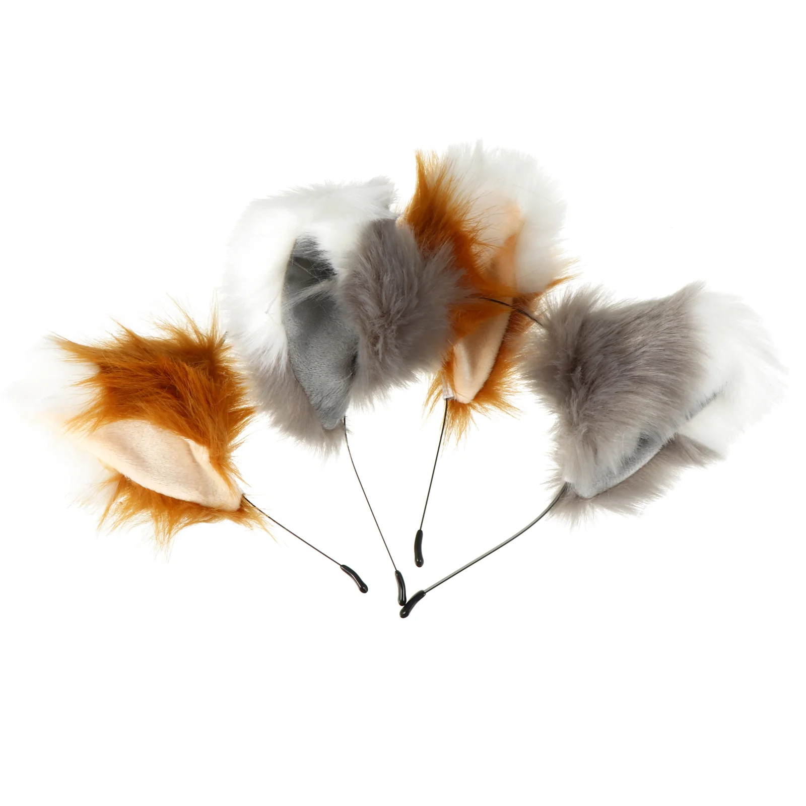 2 Pcs Headband Fox Ears Adorable Head-wears Exquisite Headbands Hair-hoops Charming Adornments Brown Animal Shape Props