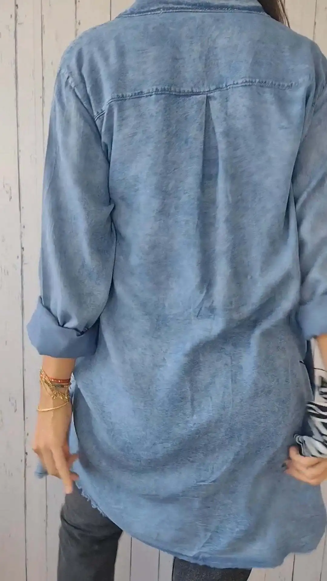 Denim Mäntel Frauen Einreiher Volle Hülse Jacken Taschen Drehen Unten Kragen Mantel Lässig Solide Dame Gespleißt Sommer 2025,