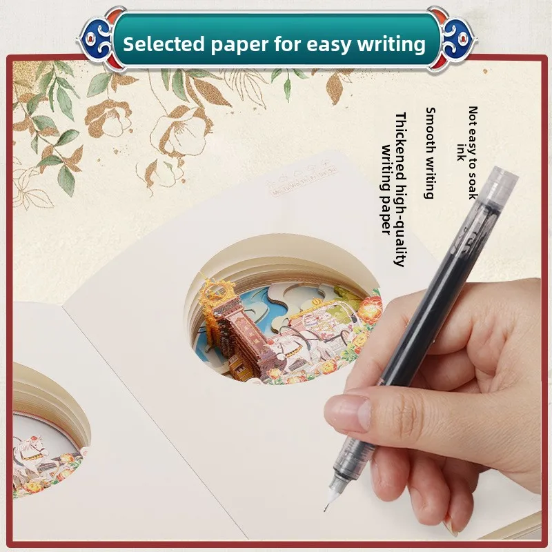 Tianjin Cultural and Creative Travel Souvenir Stamping Check In Hand Account 3D Stereo Paper Carving Notebook