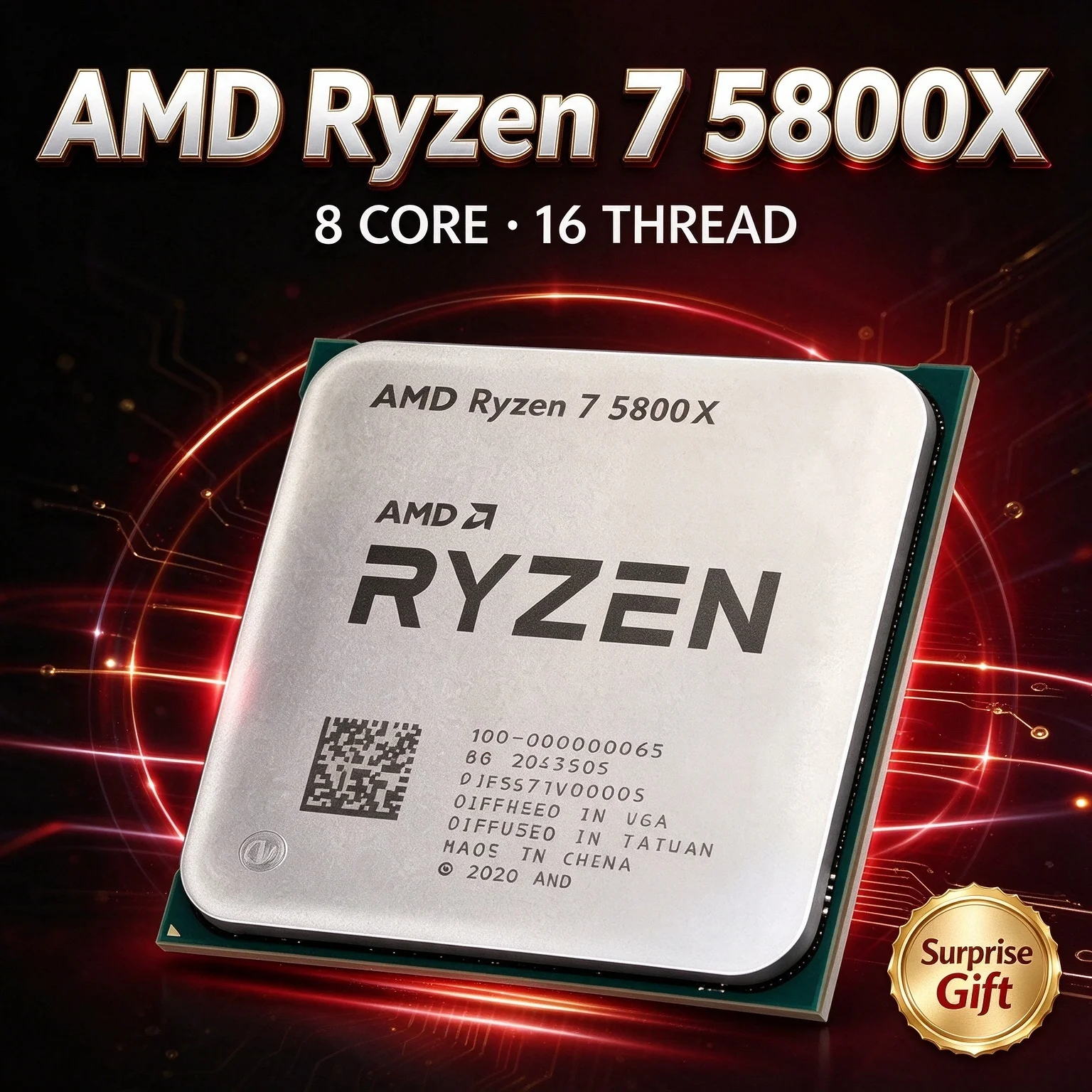 3.8 GHz NEW AMD Ryzen 7 5800X Desktop Processor 8-Cores 16-Threads AM4 Socket CPU Up To 4.7 GHz 3200MT/s DDR4 7nm L3= 32M